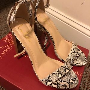 Snakeskin Chunky block heel